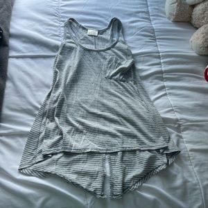 Grey and White Stripped Tank Top
